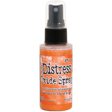 Load image into Gallery viewer, Tim Holtz - Distress Oxide Spray. Creates oxidized effects when sprayed with water. Use for quick and easy ink coverage on porous surfaces. Spray through stencils, layer colors, spritz with water and watch the color mix and blend. Available at Embellish Away located in Bowmanville Ontario Canada. Ripe Persimmon