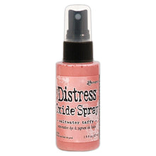 Load image into Gallery viewer, Tim Holtz - Distress Oxide Spray. Creates oxidized effects when sprayed with water. Use for quick and easy ink coverage on porous surfaces. Spray through stencils, layer colors, spritz with water and watch the color mix and blend. Available at Embellish Away located in Bowmanville Ontario Canada. Saltwater Taffy