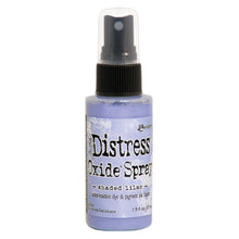 Load image into Gallery viewer, Tim Holtz - Distress Oxide Spray. Creates oxidized effects when sprayed with water. Use for quick and easy ink coverage on porous surfaces. Spray through stencils, layer colors, spritz with water and watch the color mix and blend. Available at Embellish Away located in Bowmanville Ontario Canada. Shaded Lilac