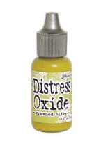 Load image into Gallery viewer, Tim Holtz - Distress Oxides Reinker. Tim Holtz-Ranger Distress Oxides Reinkers. This water-reactive dye and pigment ink fusion creates an oxidized effect when sprayed with water. Use to re-ink Distress Oxide Ink Pads (sold separately). Available at Embellish Away located in Bowmanville Ontario Canada. Crushed Olive