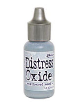 Load image into Gallery viewer, Tim Holtz-Ranger Distress Oxides Reinkers. This water-reactive dye and pigment ink fusion creates an oxidized effect when sprayed with water. Use to re-ink Distress Oxide Ink Pads (sold separately). Available at Embellish Away located in Bowmanville Ontario Canada. Weathered Wood