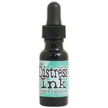 Load image into Gallery viewer, Tim Holtz - Distress Reinker. Create an aged look on papers, fibers, photos and more! This package contains one 0.5oz bottle of distress ink. Acid free. Conforms to ASTM D4236. Comes in a variety of colors. Each sold separately. Available at Embellish Away located in Bowmanville Ontario. Cracked Pistachio.1