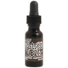 Load image into Gallery viewer, Tim Holtz - Distress Reinker. Create an aged look on papers, fibers, photos and more! This package contains one 0.5oz bottle of distress ink. Acid free. Conforms to ASTM D4236. Comes in a variety of colors. Each sold separately. Available at Embellish Away located in Bowmanville Ontario. Ground Espresso