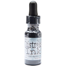 Load image into Gallery viewer, Tim Holtz - Distress Reinker. Create an aged look on papers, fibers, photos and more! This package contains one 0.5oz bottle of distress ink. Acid free. Conforms to ASTM D4236. Comes in a variety of colors. Each sold separately. Available at Embellish Away located in Bowmanville Ontario. Iced Spruce