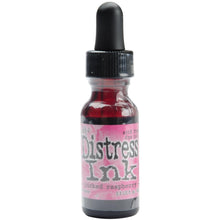 Load image into Gallery viewer, Tim Holtz - Distress Reinker. Create an aged look on papers, fibers, photos and more! This package contains one 0.5oz bottle of distress ink. Acid free. Conforms to ASTM D4236. Comes in a variety of colors. Each sold separately. Available at Embellish Away located in Bowmanville Ontario. Picked Raspberry