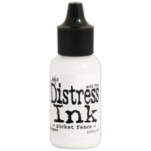 Load image into Gallery viewer, Tim Holtz - Distress Reinker. Create an aged look on papers, fibers, photos and more! This package contains one 0.5oz bottle of distress ink. Acid free. Conforms to ASTM D4236. Comes in a variety of colors. Each sold separately. Available at Embellish Away located in Bowmanville Ontario. Picket Fence