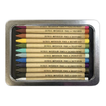 Load image into Gallery viewer, Tim Holtz - Distress Watercolor Pencils 12/Pkg Set 1. These are woodless watercolor pencils formulated to achieve vibrant coloring effects on porous surfaces. Water-reactive pigments are ideal for water coloring, shading, sketching, etc. Available at Embellish Away located in Bowmanville Ontario Canada.