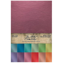 Load image into Gallery viewer, Tim Holtz - Idea-Ology - Kraft-Stock Stack Cardstock Pad 6"X9" - 24/Pkg - Metallic Colors. The ideal foundation for any paper craft is the paper itself. This variety of Tim Holtz Kraft Stock Stack Metallic Colors fits the bill with ease. Available at Embellish Away located in Bowmanville Ontario Canada.