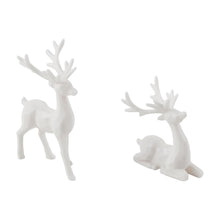Load image into Gallery viewer, Tim Holtz - Idea-Ology - Salvaged Deer - 2/Pkg. Three-dimensional, miniature, and oh so cute. These Tim Holtz Salvaged Deer are resin figurines that can be altered with paints, inks or glitter and added to any decor piece, alter art project or handmade gift. Available at Embellish Away located in Bowmanville Ontario Canada.