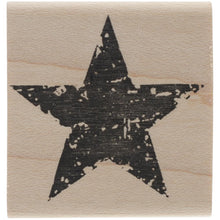 Cargar imagen en el visor de la galería, STAMPERS ANONYMOUS-Tim Holtz Mounted Red Rubber Stamps. Each red rubber stamp is mounted on a 3/4 inch thick wood block and features a printed image on top for easy placement. This package contains Star Silhouette: one stamp mounted on a 1-1/2x1-1/2 inch block. Made in USA. Available at Embellish Away located in Bowmanville Ontario Canada.
