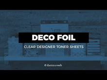 Cargar y reproducir el video en el visor de la galería, Add shimmer and shine to cards, pages, shakers and more! Works with dies and electronic cutting systems. These packages contain four 8.5x11 inch clear toner sheets. Comes in a variety of designs. Each sold separately. Made in USA. Currently Available: Distressed Lines and Doodles. Available at Embellish Away located in Bowmanville Ontario Canada.
