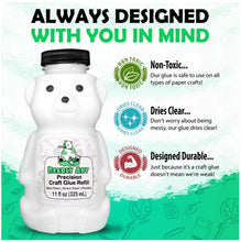 Load image into Gallery viewer, Bearly Art - Precision Craft Glue - The Refill.11 Fl Oz Bear Refill. CLEAR-DRYING, WRINKLE & CLUMP RESISTANT, NON-TOXIC & FREEZE/THAW STABLE. Available at Embellish Away located in Bowmanville Ontario Canada.
