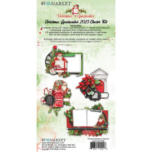 Cargar imagen en el visor de la galería, 49 And Market - Cluster Kit - Christmas Spectacular 2023. Includes 4 sheets of 6x12 laser cut elements; 1 sheet of 6.25x12 thin chipboard elements; 15 assorted buttons; 4 ephemera pieces;1 red bow; 2m of red elastic cord and 8 mini paper clips. Available at Embellish Away located in Bowmanville Ontario Canada.
