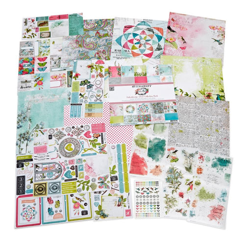 49 And Market - Collection Bundle With Custom Chipboard - Kaleidoscope. This Kaleidoscope collection bundle includes a combination of all of our popular items in one convenient storage pouch. Available at Embellish Away located in Bowmanville Ontario Canada.