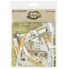 Cargar imagen en el visor de la galería, 49 And Market - Ephemera Bits - Krafty Garden. 114 individual pieces of ephemera in various sizes are included in this pack. This pack is loaded with all sorts of die-cut pieces including frames, tabs, titles, pockets, labels, tags and journaling pieces. Available at Embellish Away located in Bowmanville Ontario Canada
