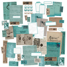 Charger l&#39;image dans la galerie, 49 And Market - Ephemera Stackers - Color Swatch: Teal. These ephemera stackers are an assortment of text weight papers and cardstock pieces and are ideal for layering to create multi dimensional elements on your scrapbooking layouts or in journals. Available at Embellish Away located in Bowmanville Ontario Canada.
