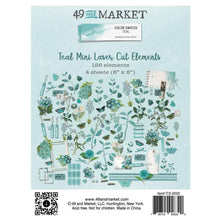 Cargar imagen en el visor de la galería, 49 And Market - Mini Laser Cut Outs Elements - Color Swatch: Teal. The mini laser cut set includes 126 smaller elements on 4 sheets that measure 6x8 inches sheets. Available at Embellish Away located in Bowmanville Ontario Canada.
