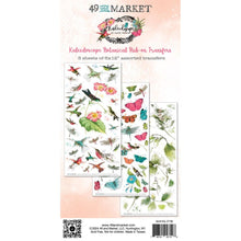 Load image into Gallery viewer, 49 And Market - Rub-On Transfer Set - Botanical - Kaleidoscope. The Botanical set is filled with flora and fauna. Beautiful imagery of dragonflies and hummingbirds mixed with botanicals and leaves. Available at Embellish Away located in Bowmanville Ontario Canada.
