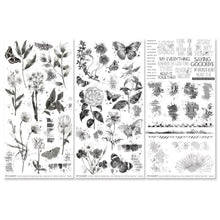 Cargar imagen en el visor de la galería, 49 And Market - Rub-On Transfer Set - Color Swatch: Charcoal. 3 sheets of 6x12 inch premium quality rub-on transfers. Each sheet is loaded with various imagery in shades of Charcoal. Elements of florals, textures, word art and more make up this set. Available at Embellish Away located in Bowmanville Ontario Canada.
