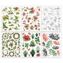 Load image into Gallery viewer, 49 And Market - Rub-Ons 6&quot;X8&quot; - 6/Sheets - Foliage - Christmas Spectacular 2023. 6 sheets of rub-on transfers. Sheets measures 6&quot;x8&quot; and are loaded with various foliage and leaves. Apply to a variety of clean surfaces for a unique and beautiful effect. Available at Embellish Away located in Bowmanville Ontario Canada.
