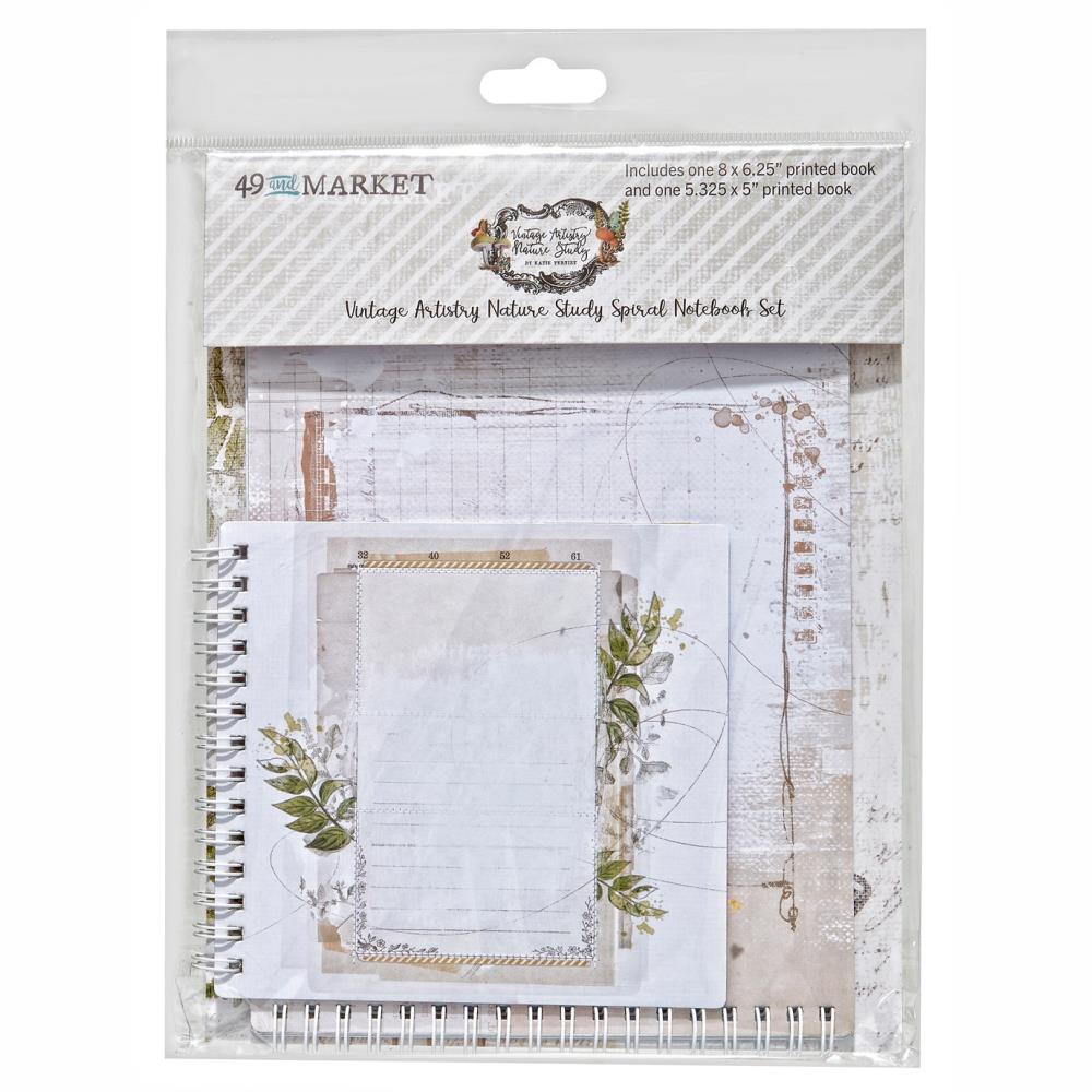 49 And Market - Spiral Notebook Set - Nature Study. Two perfectly coordinated pre-printed spiral notebooks included. One book measures 5.325x5 inches with covers and 5 tabbed pages. Available at Embellish Away located in Bowmanville Ontario Canada.