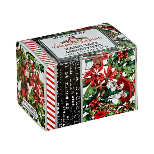 49 And Market - Washi Tape Set - 3/Pkg - Christmas Spectacular 2023. 3 rolls of decorative washi tape (widths included are 1.75