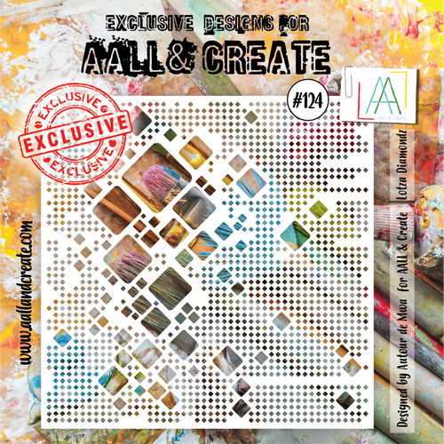 AALL & Create - Stencil - 124 - Lotza Diamondz. Size: 15.4x15.4 | 6