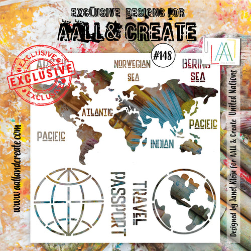 AALL & Create - Stencil - 148 - United Nations. Size: 15.4x15.4 | 6