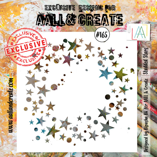 AALL & Create - Stencil - 165 - Studded Stars. Size: 15.4x15.4 | 6