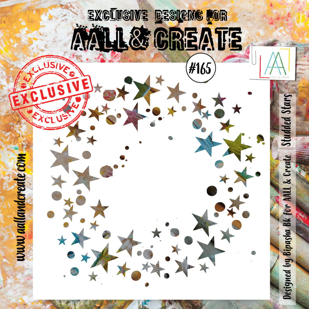 AALL & Create - Stencil - 165 - Studded Stars. Size: 15.4x15.4 | 6