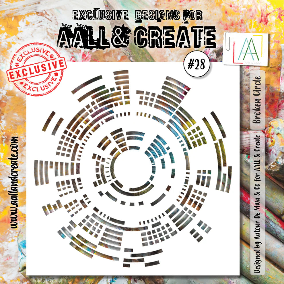 AALL & Create - Stencil - 28 - Vortex. Size: 15.4x15.4 | 6