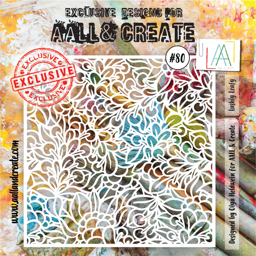 AALL & Create - Stencil - 80 - Lushly Leafy. Size: 15.4x15.4 | 6