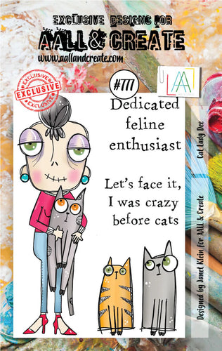 AALL & Create Stamp Set - 777 - Cat Lady Dee. Size: 7.3x10.25 cm | 2.9