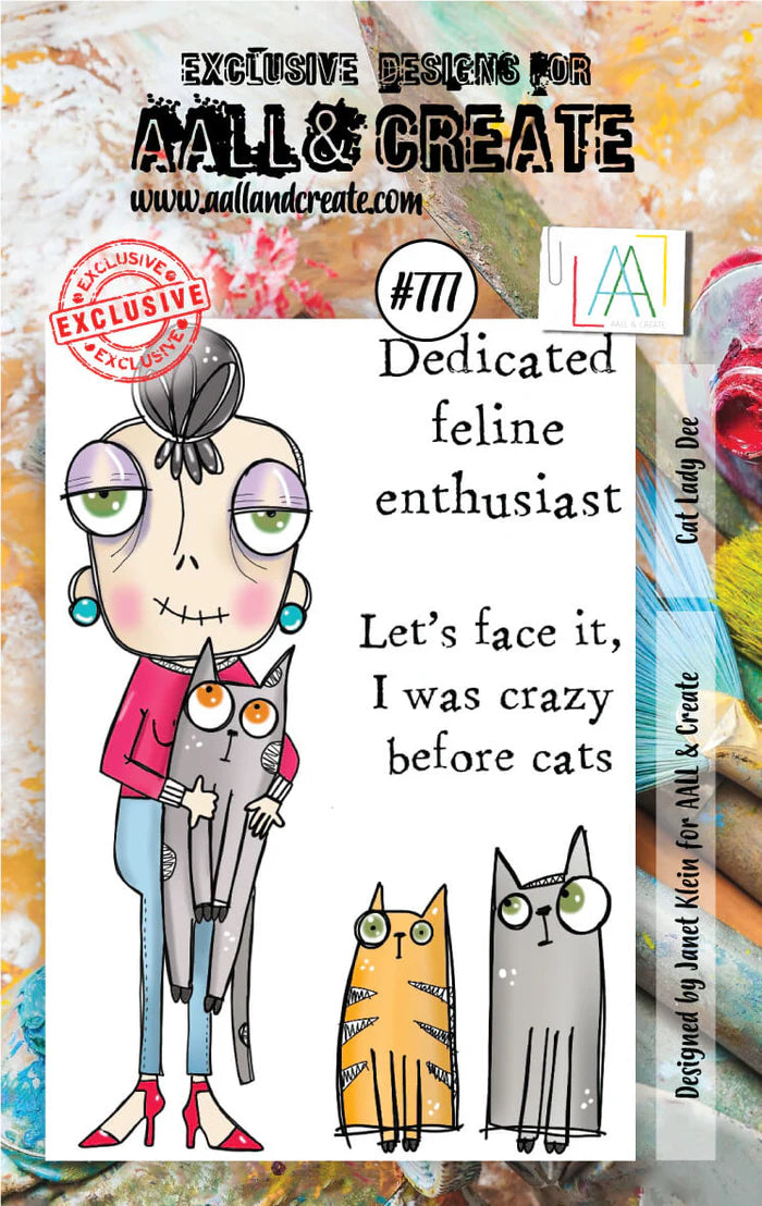 AALL & Create Stamp Set - 777 - Cat Lady Dee. Size: 7.3x10.25 cm | 2.9