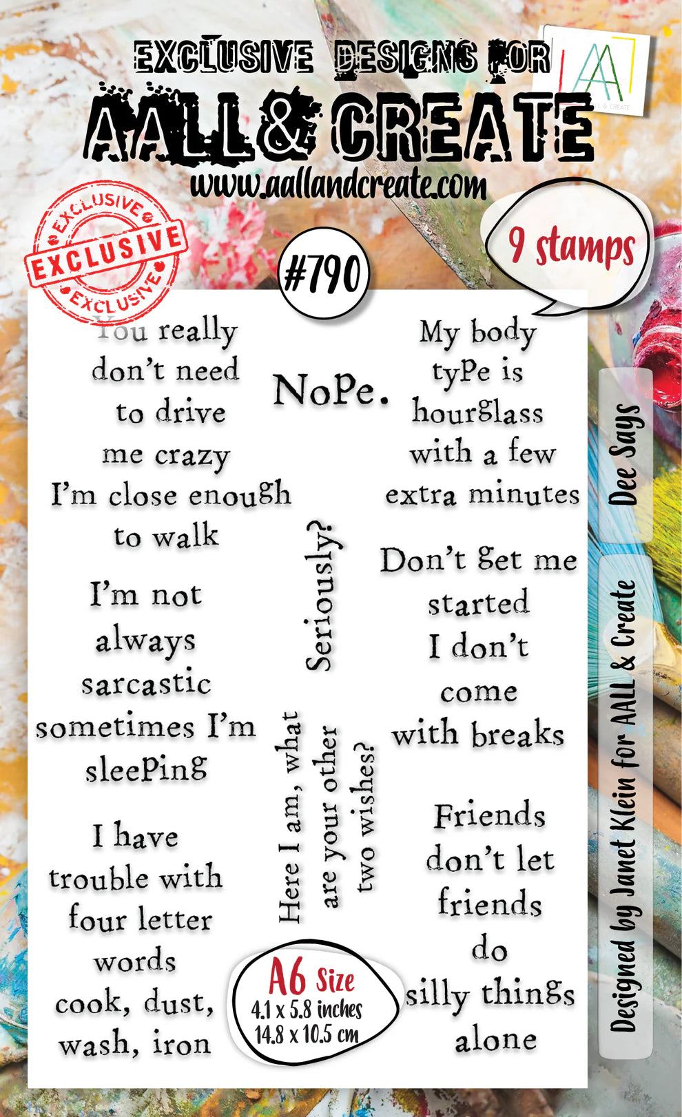 AALL & Create Stamp Set - 790 - Dee Says. Size: 7.3x10.25 cm | 2.9