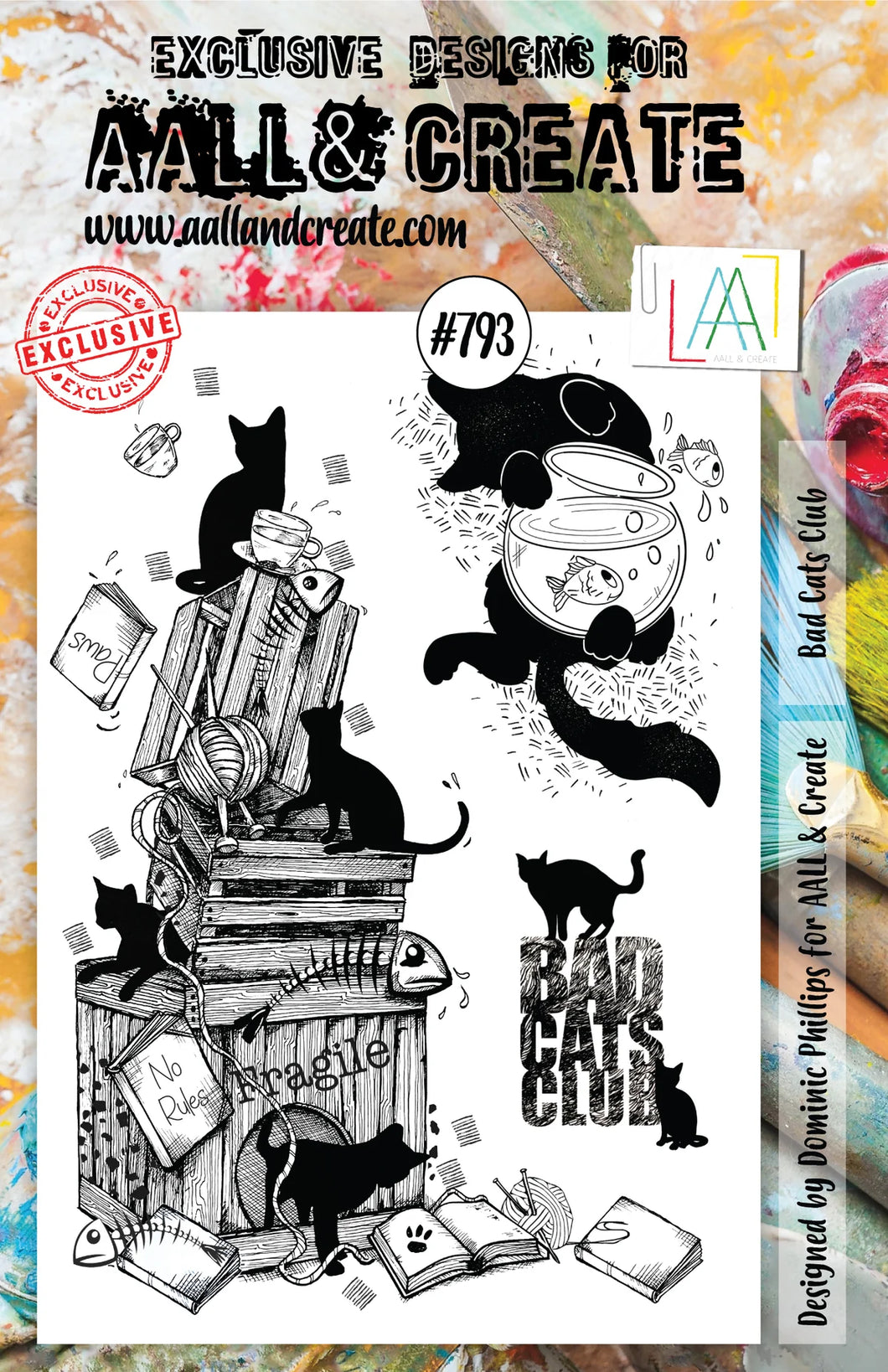 AALL & Create Stamp Set - 793 - Bad Cats Club. Size: 14.6x20 cm | 5.8