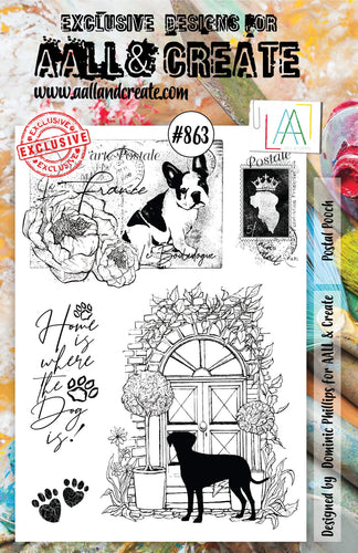 AALL & Create Stamp Set - 863 - Postal Pooch. Size: 14.6x20 cm | 5.8