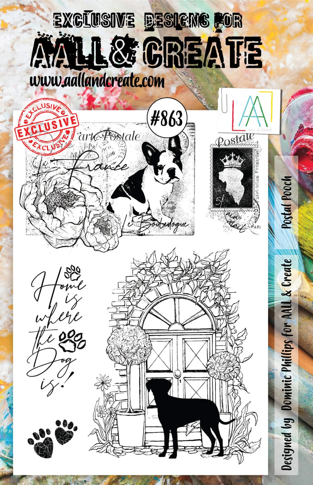 AALL & Create Stamp Set - 863 - Postal Pooch. Size: 14.6x20 cm | 5.8