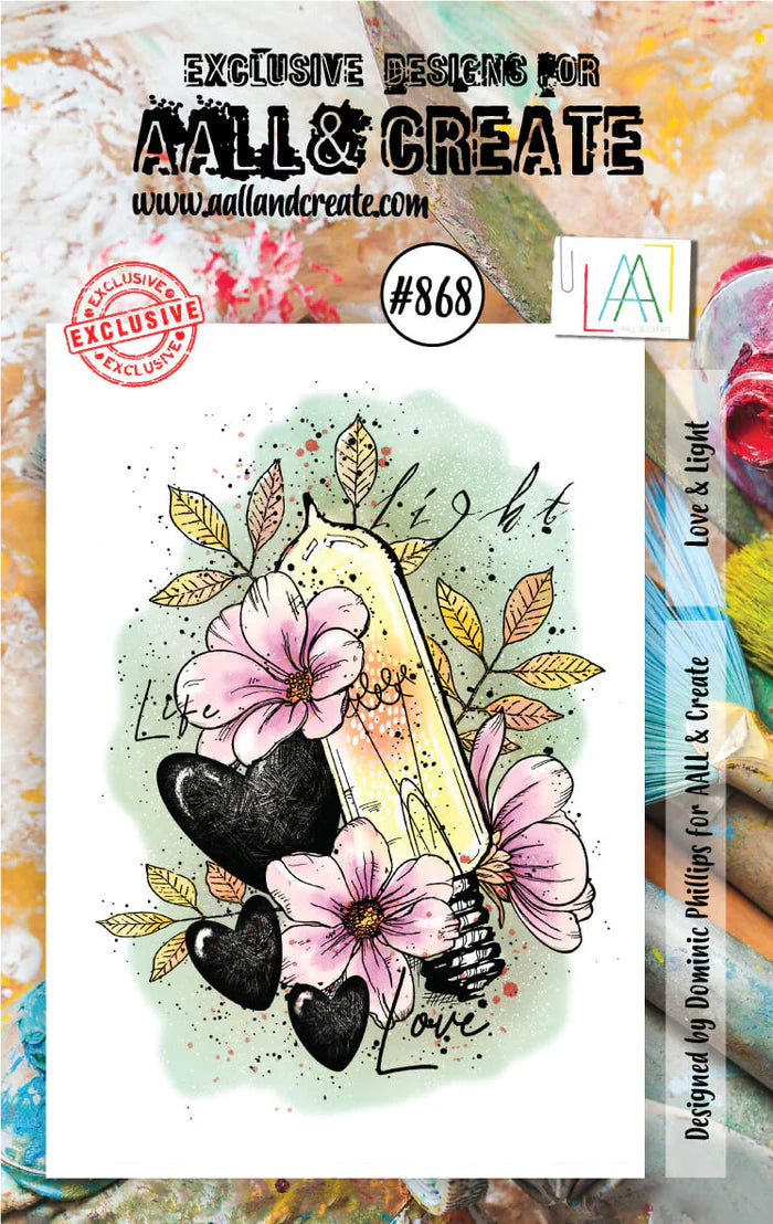 AALL & Create Stamp Set - 868 - Love & light. Size: 7.3x10.25 cm | 2.9