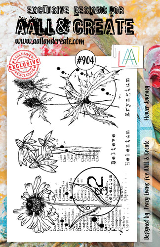 AALL & Create Stamp Set - 904 - Flower Journey. Size: A5. Available at Embellish Away located in Bowmanville Ontario Canada.