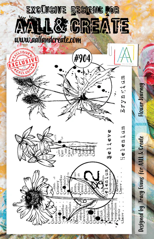 AALL & Create Stamp Set - 904 - Flower Journey. Size: A5. Available at Embellish Away located in Bowmanville Ontario Canada.