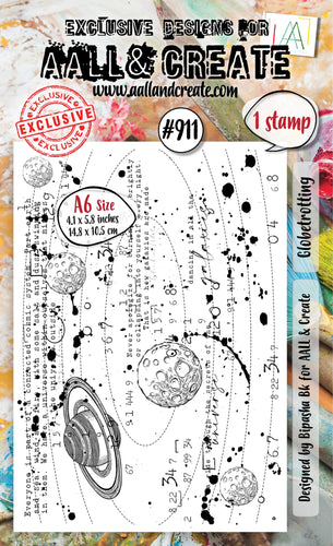 AALL & Create Stamp Set - 911 - Globetrotting. Size: A6. Available at Embellish Away located in Bowmanville Ontario Canada.