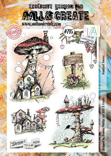 AALL and Create Stamp Set - 795 - Toadstool Towers. Size: 20.5 cmx29.2cm | 8