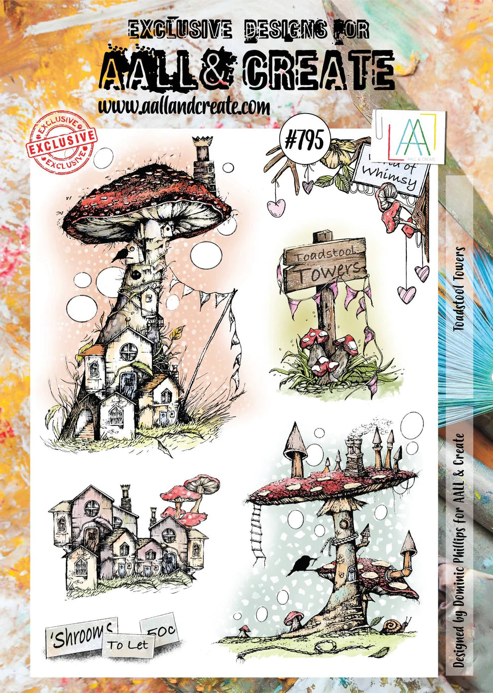 AALL and Create Stamp Set - 795 - Toadstool Towers. Size: 20.5 cmx29.2cm | 8
