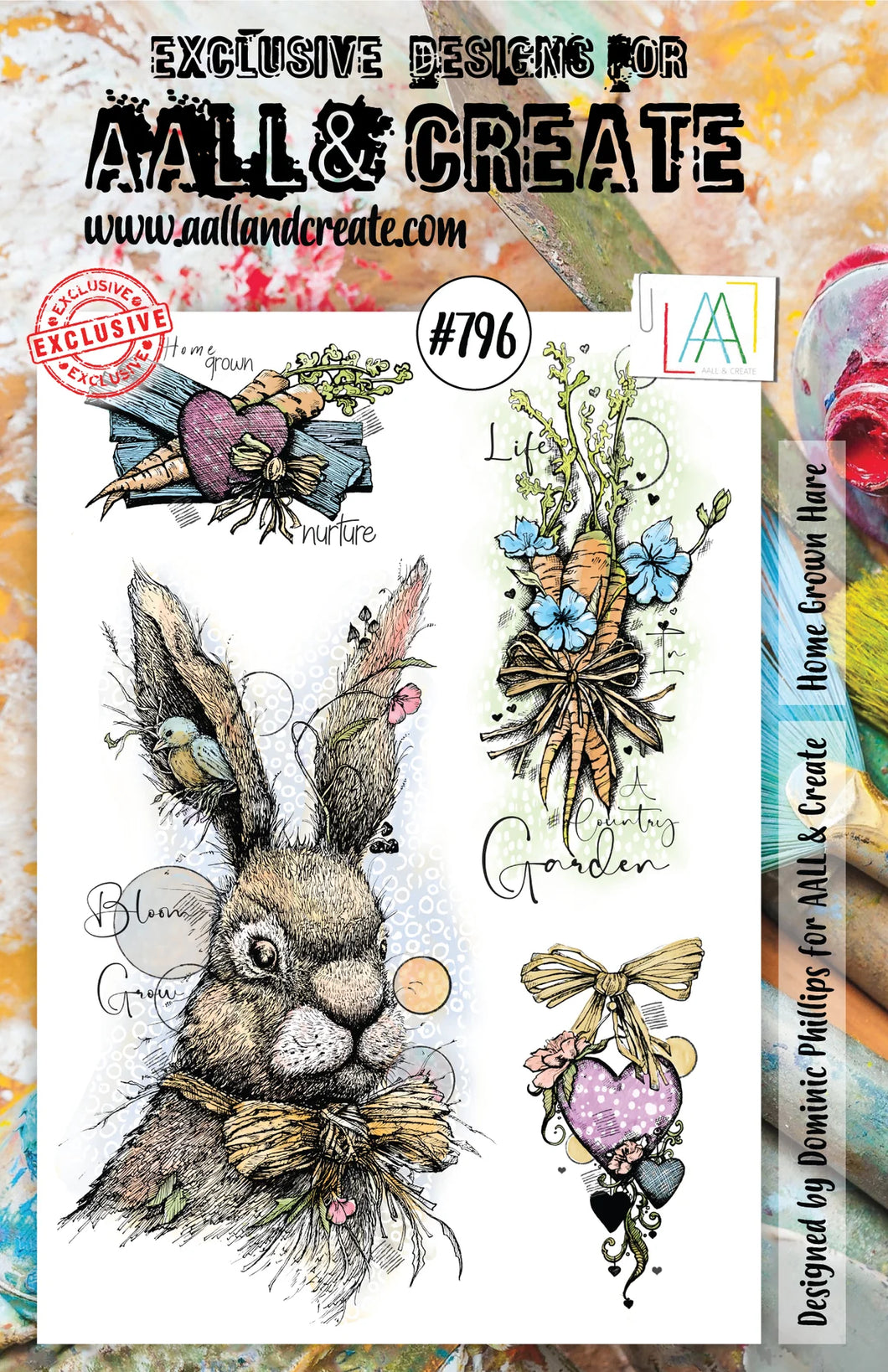 AALL and Create Stamp Set - 796 - Home Grown Hare. Size: 14.6x20 cm | 5.8
