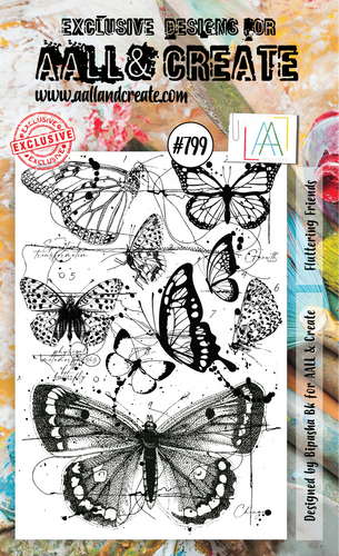 AALL and Create Stamp Set - 799 - Fluttering Friends. Size: 10cmx15cm | 3.9