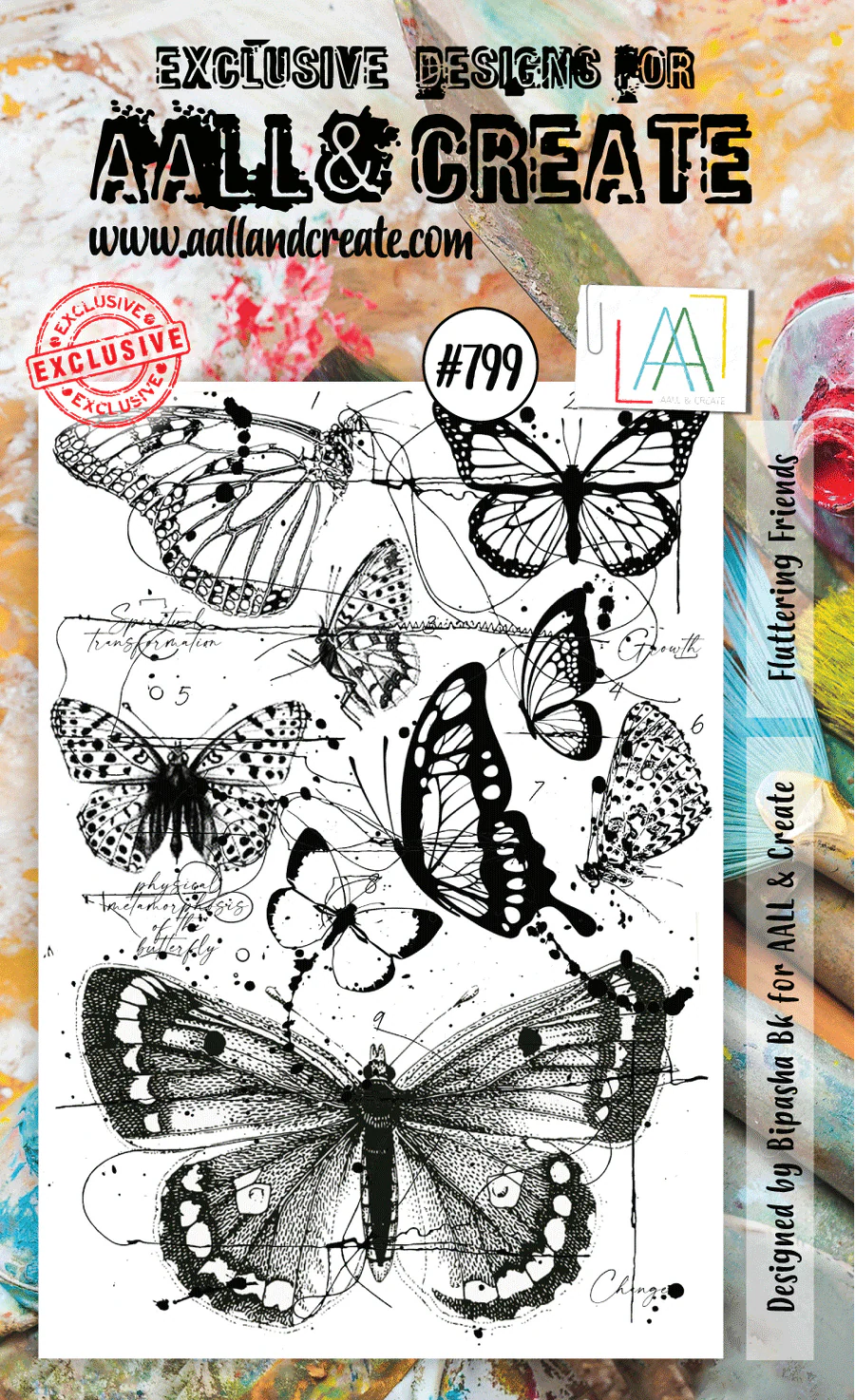 AALL and Create Stamp Set - 799 - Fluttering Friends. Size: 10cmx15cm | 3.9
