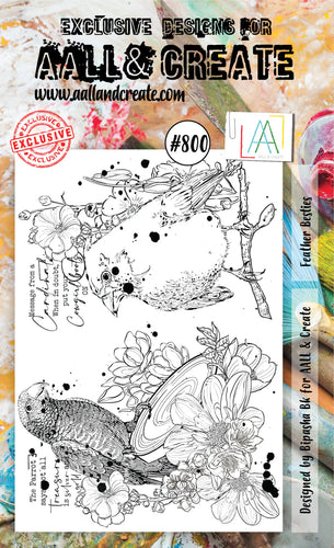 AALL and Create Stamp Set - 800 - Feather Besties. Size: 10cmx15cm | 3.9