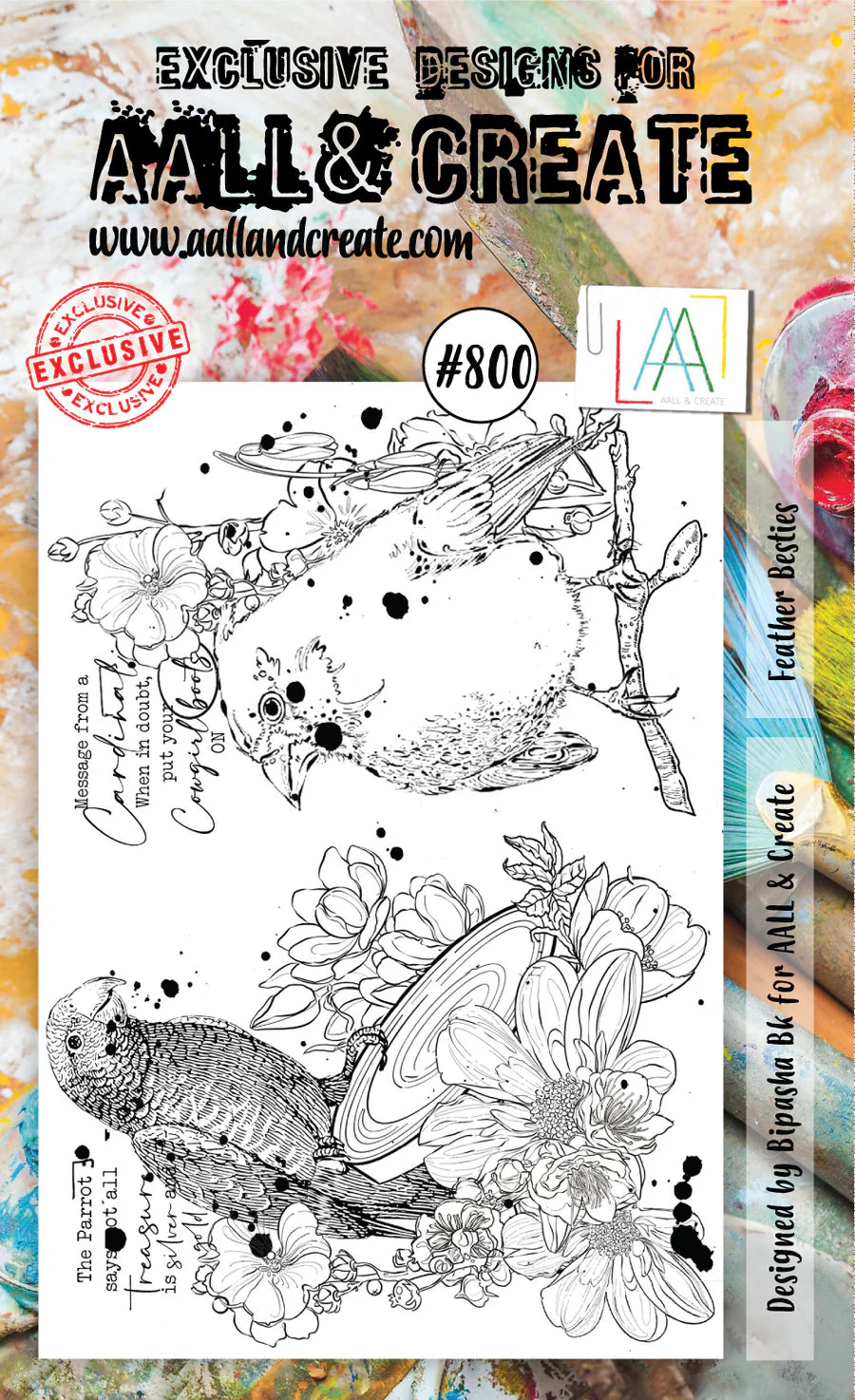 AALL and Create Stamp Set - 800 - Feather Besties. Size: 10cmx15cm | 3.9