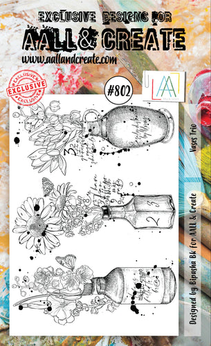 AALL and Create Stamp Set - 802 - Vases Trio. Size: 10cmx15cm | 3.9